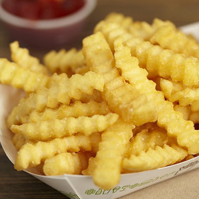 A Close-up Image of Crinkle Cut Fries